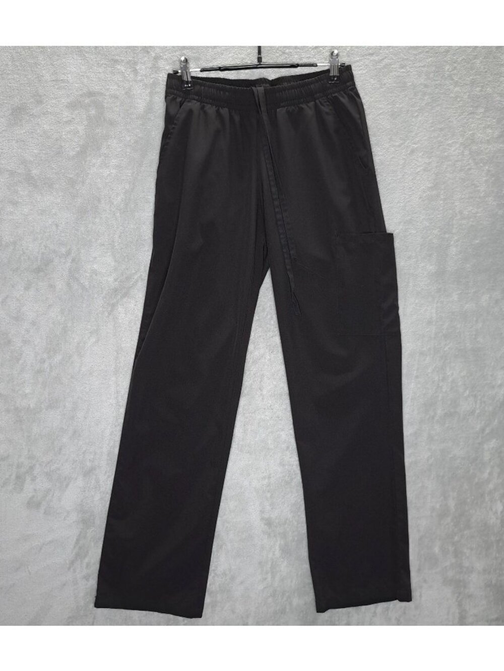 4 Flex XS Pull-On Scrub Pants Black Elastic Waist Straight Leg Functional Pocket